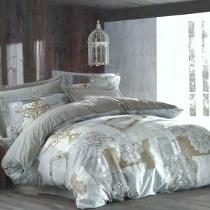 Памучен спален комплект с покривало PIZZO - Ранфорс